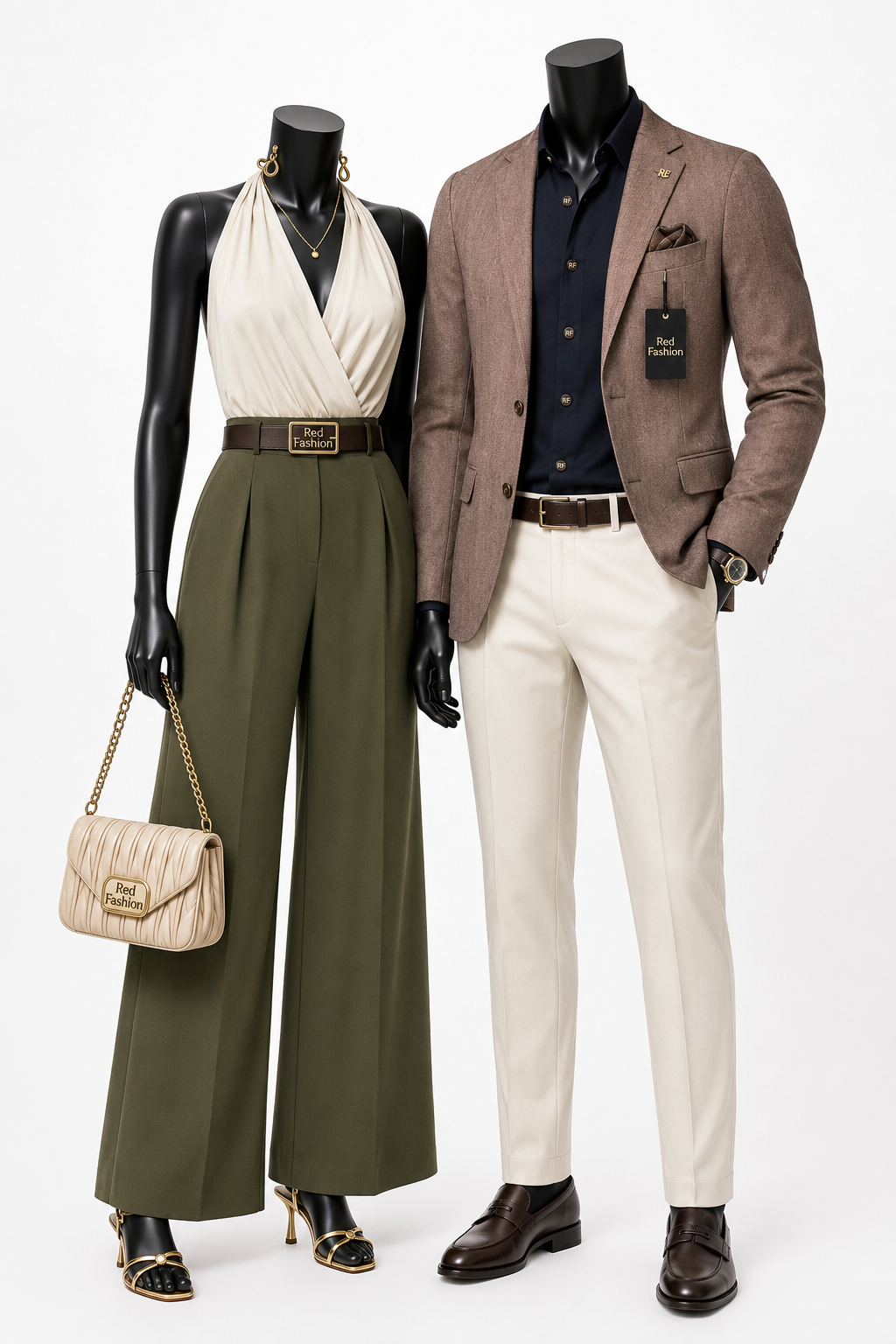 Red Fashion luxury editorial look